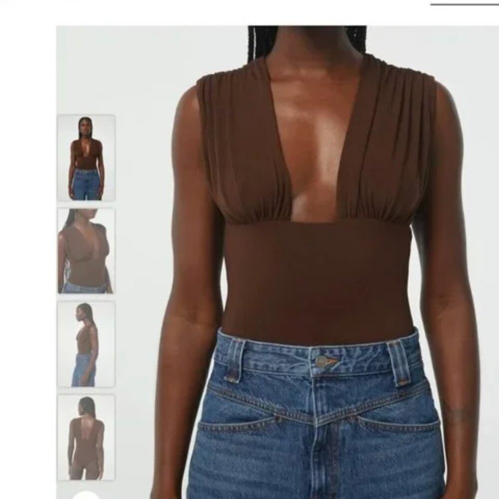 The Line by K MIO BODYSUIT - Chocolate/Brown - Size XS
